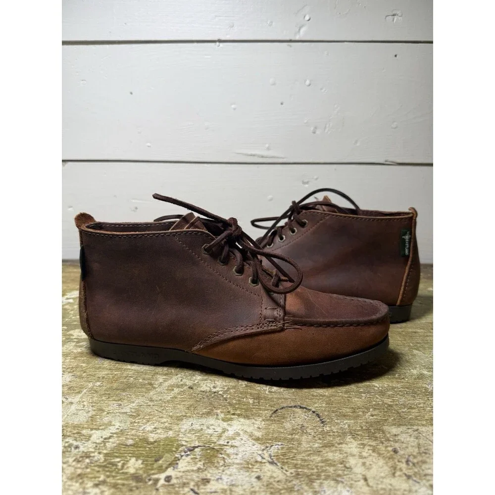 Made In USA Eastland Brown Leather Moc Toe Chukka Boots Women's Size US 10 M